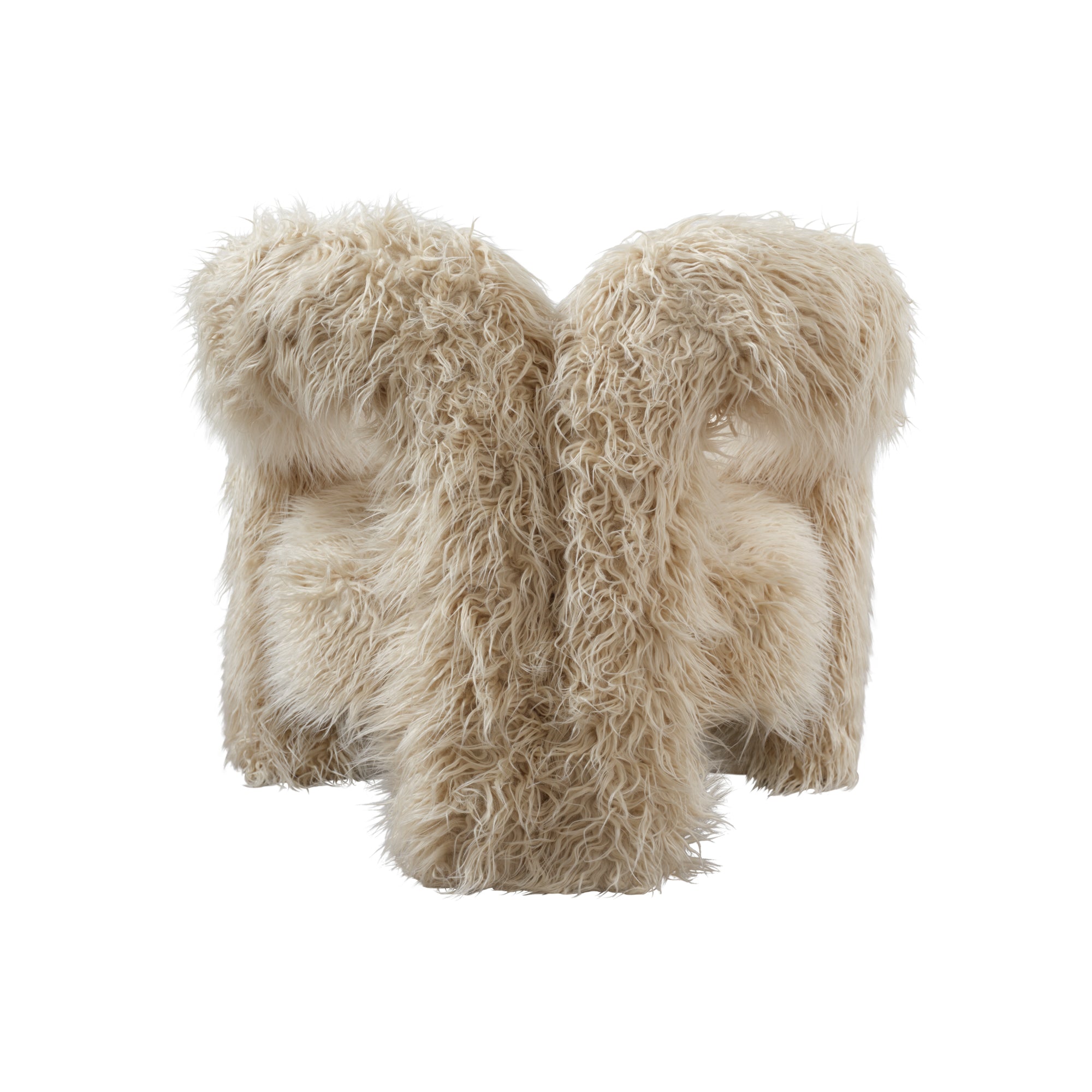 Freyja Ivory Faux Mongolian Fur Tripod Accent Armchair